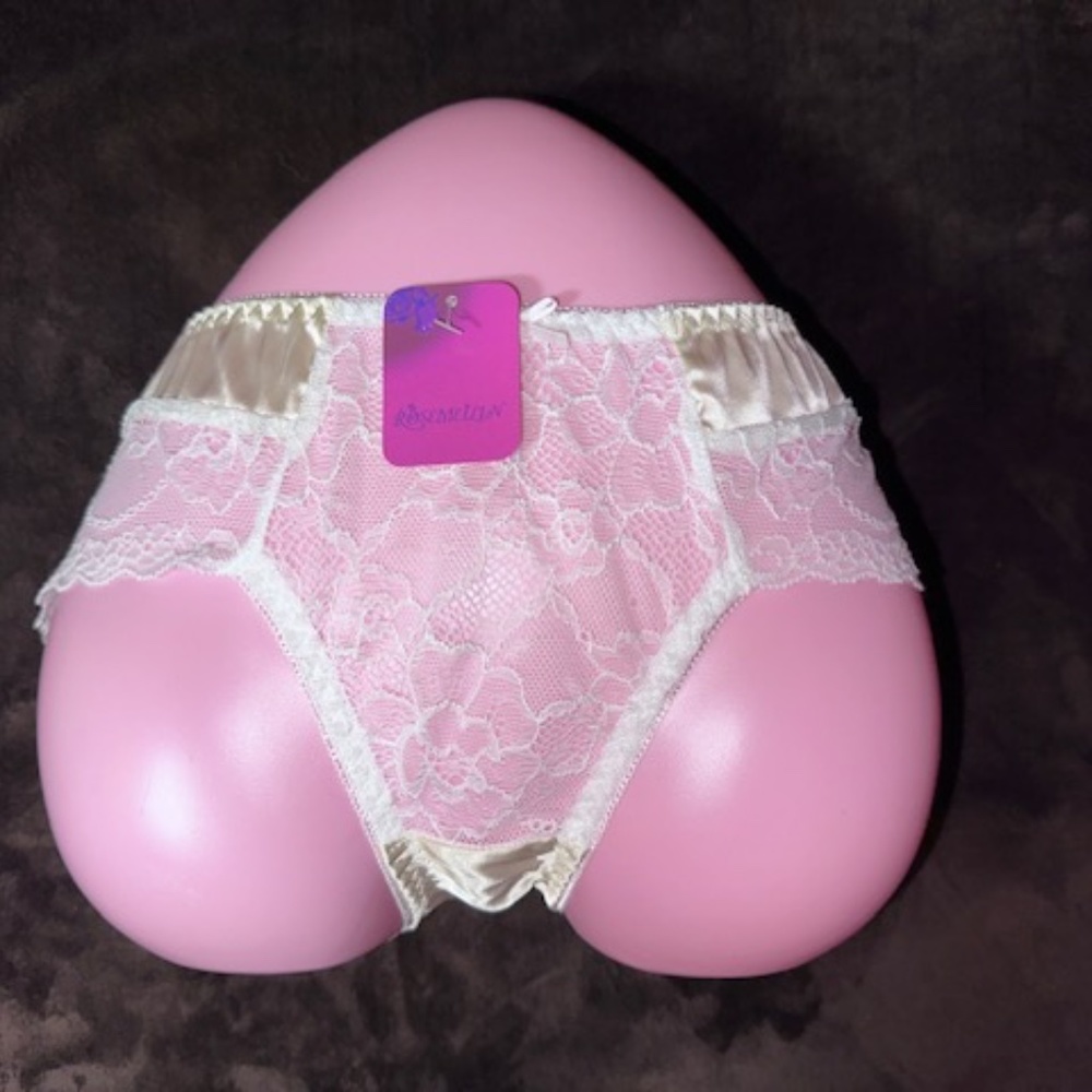 All Lace with Champagne coloured Satin waist and crotch panels. Petite  Lolita